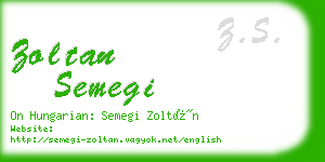 zoltan semegi business card